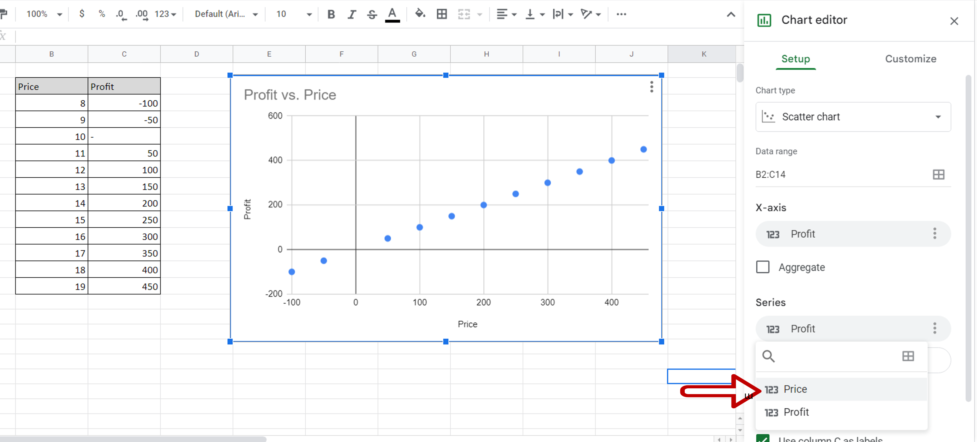 How to switch the x and y axis in Google Sheets - SpreadCheaters