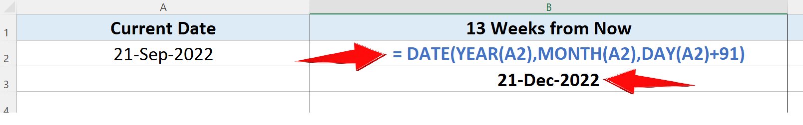 How To Calculate The Date Of 13 Weeks From Now In Excel SpreadCheaters