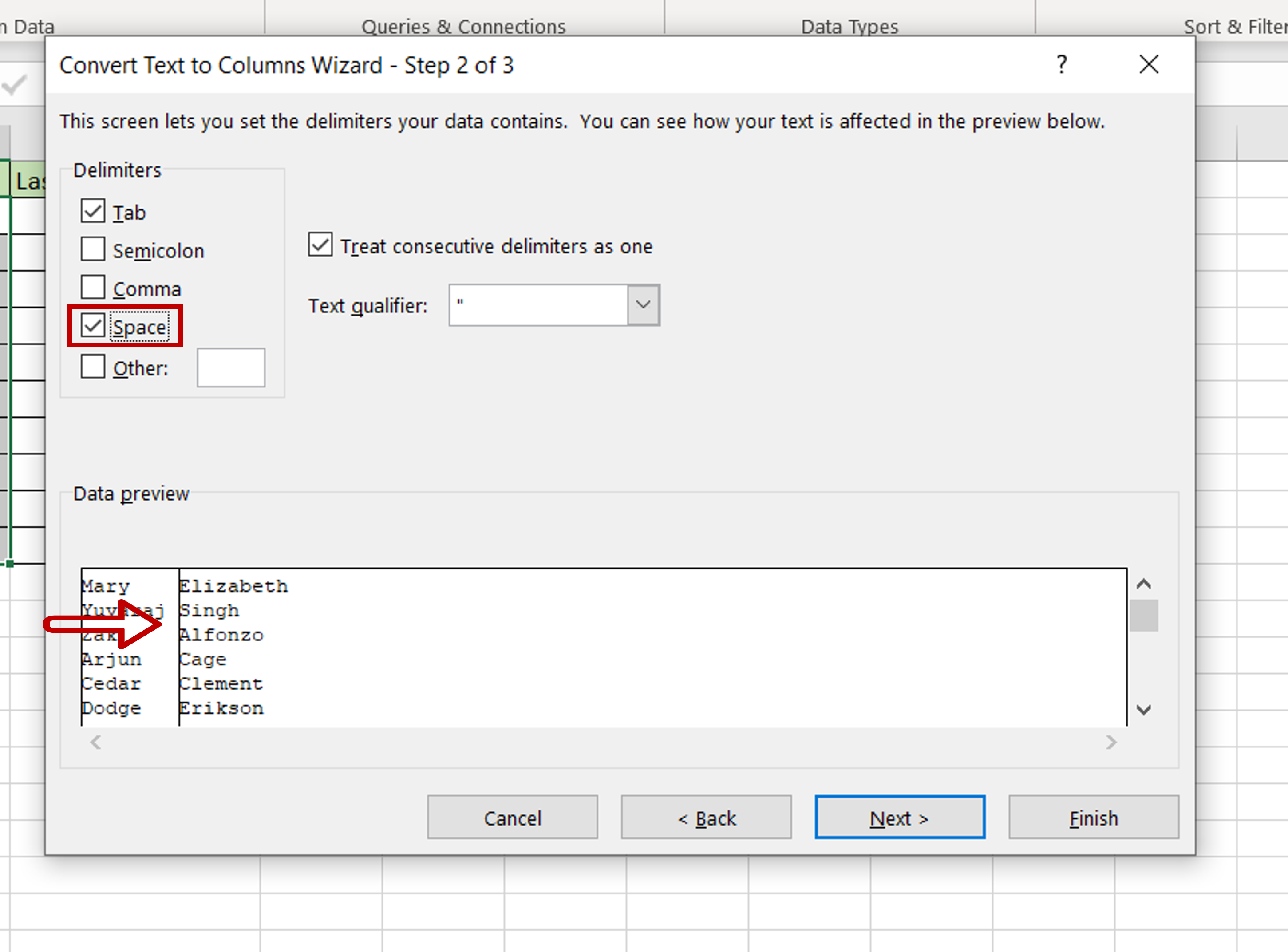 How To Convert Text To Columns In Excel | SpreadCheaters