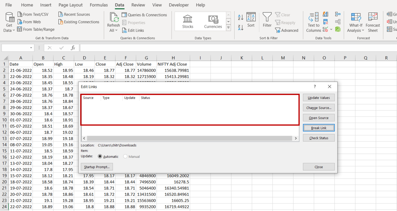 How to break external links in excel spreadcheaters