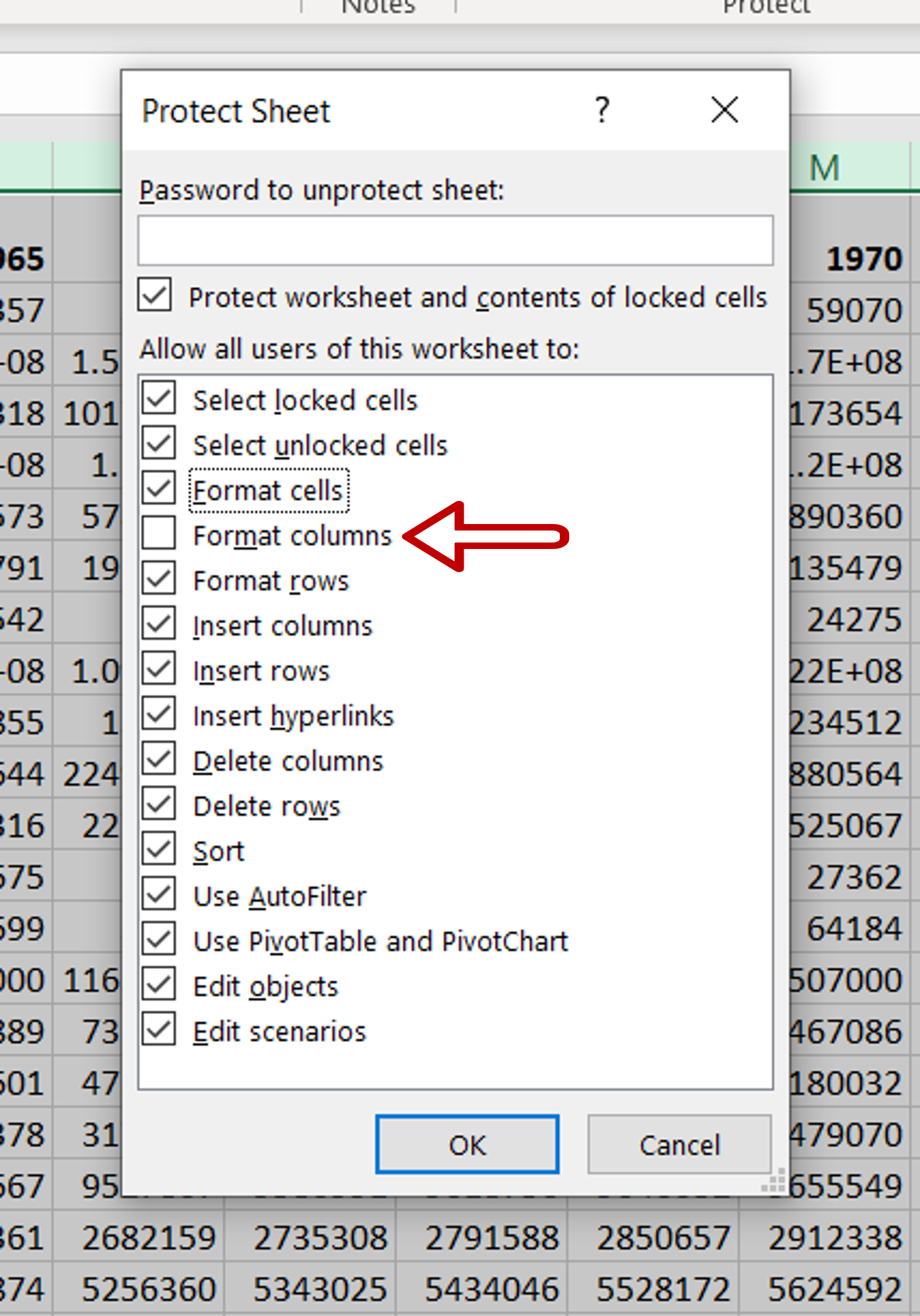 Can I Lock A Column Width In Excel