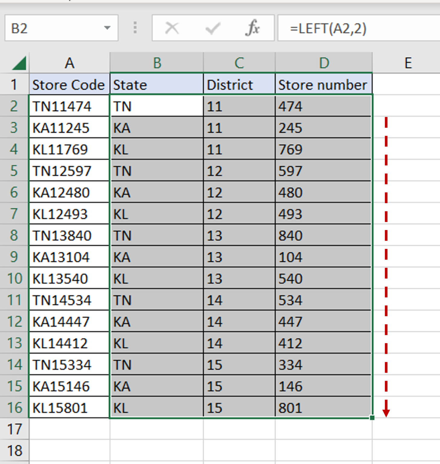 excel formula to pull text from cell