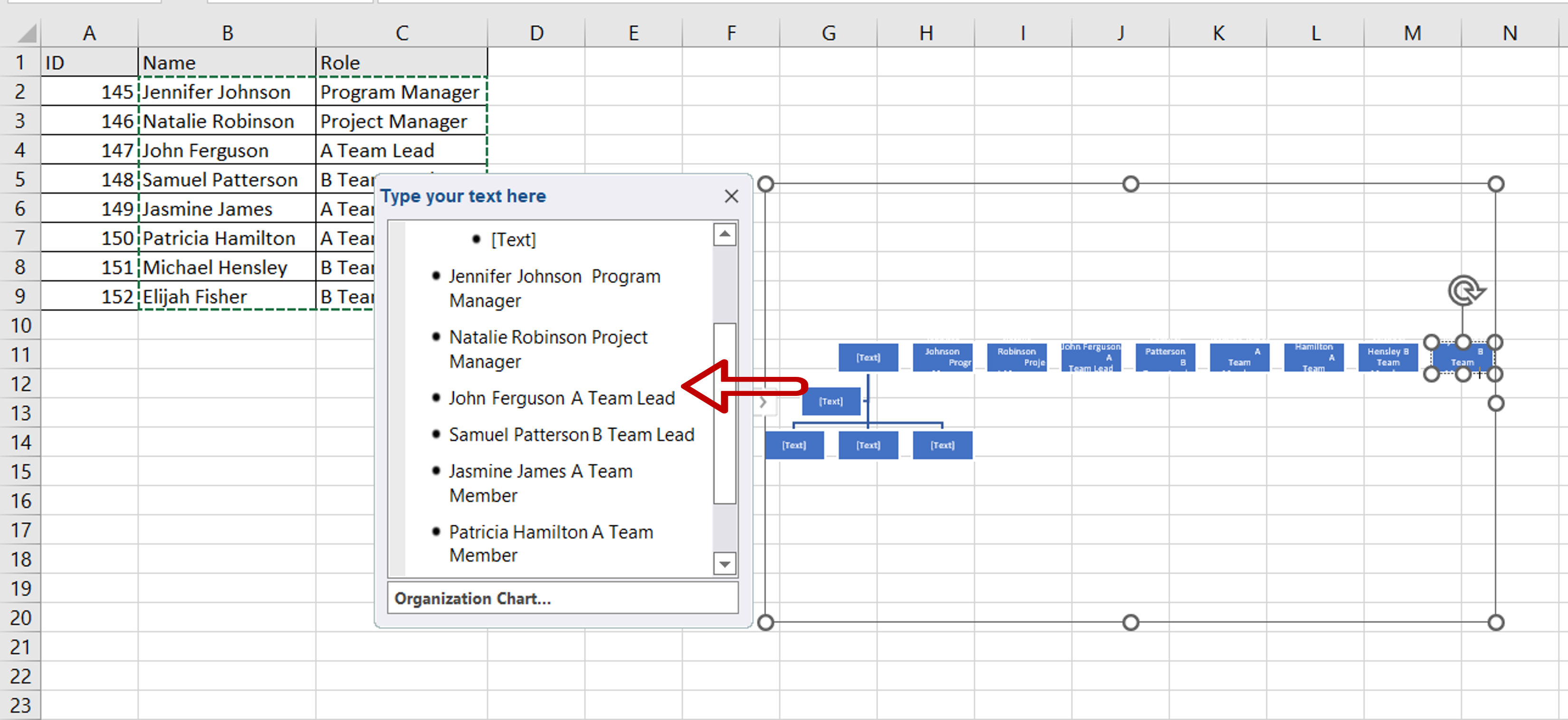 how-to-create-an-organizational-chart-in-excel-from-a-list-spreadcheaters