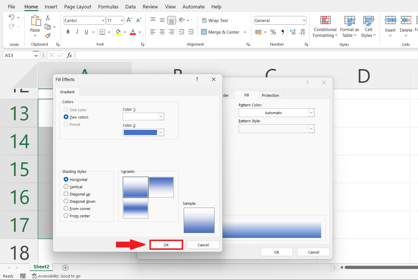 How To Apply Gradient Fill In Microsoft Excel | SpreadCheaters