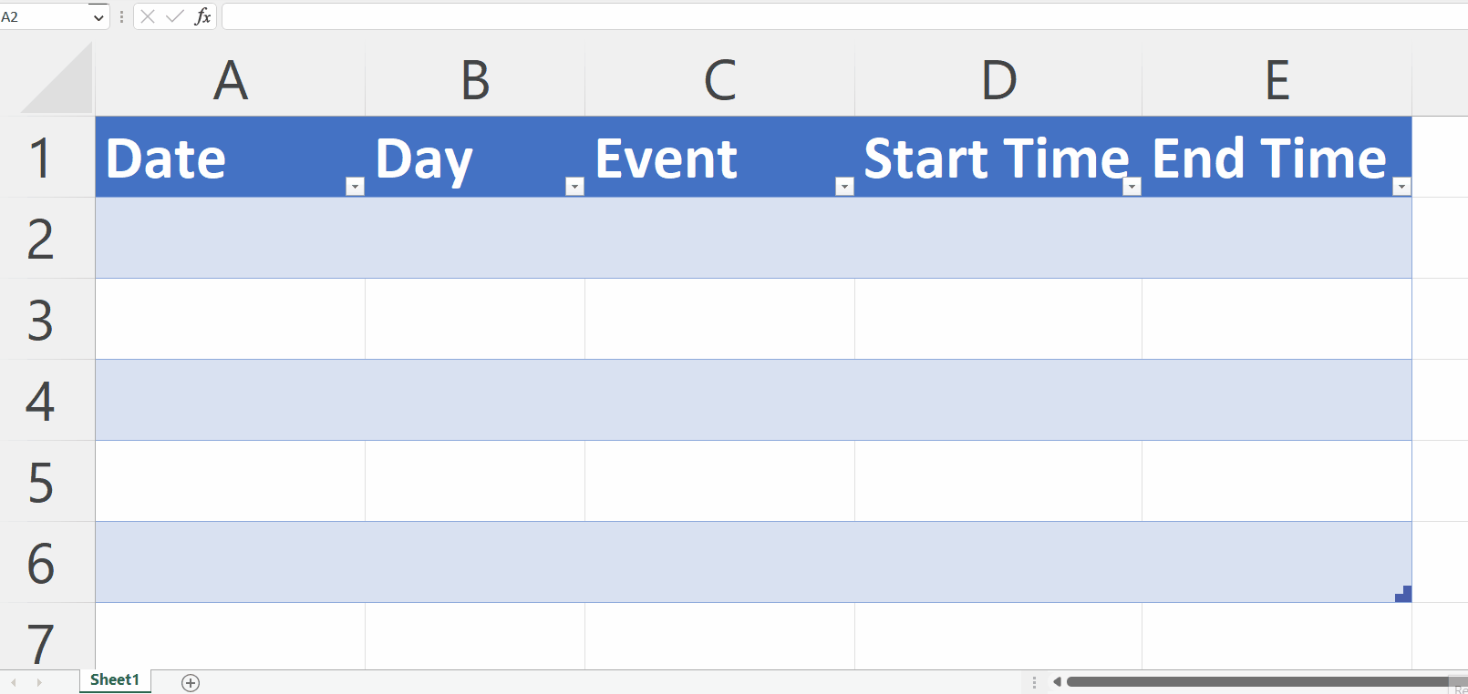 How To Create A Schedule In Excel 2013