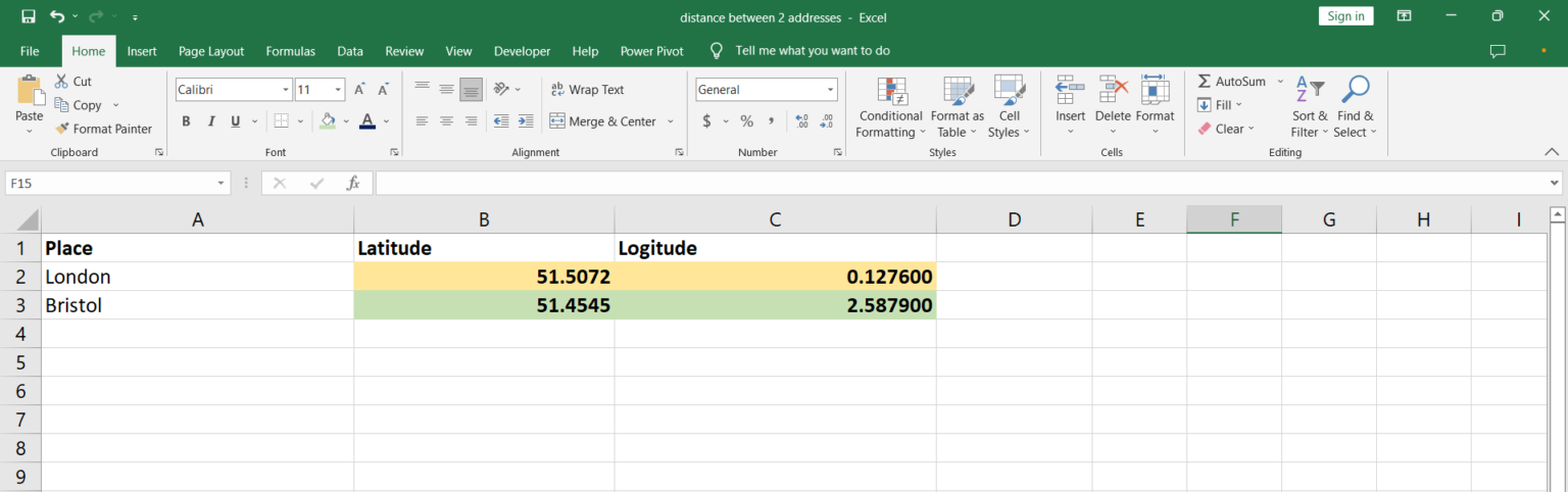 how-to-calculate-the-distance-between-two-addresses-in-excel